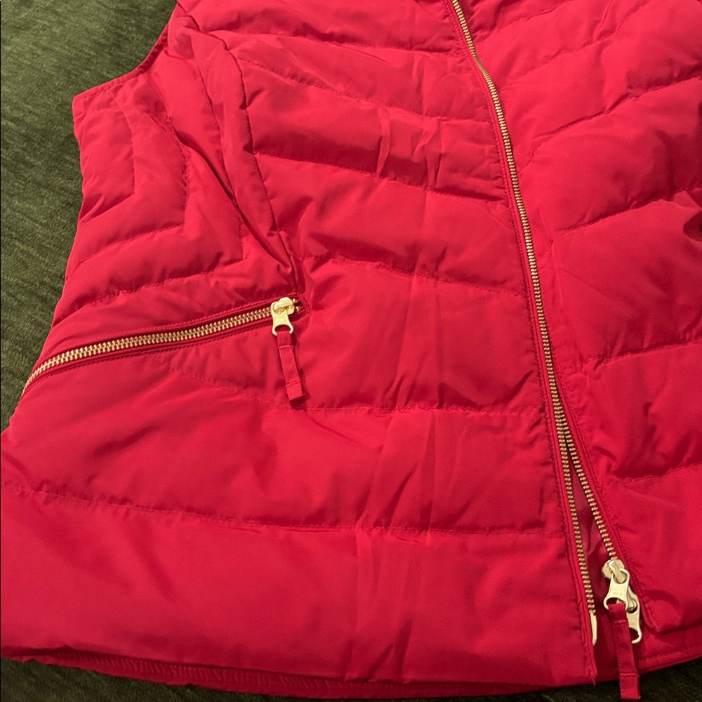 Talbots Red Quilted Removable Faux-Fur Collar Puffer Vest‎ Size XL NWOT - Picture 12 of 15
